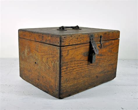 antique wood metal lined box cylinder storage|old wooden storage boxes.